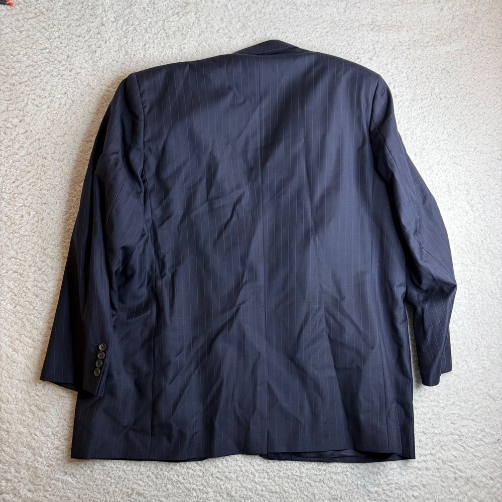 Brooks Brothers Golden Fleece Pinstripe Suit Jacket Navy Blue 48R Full Canvas - Picture 5 of 8